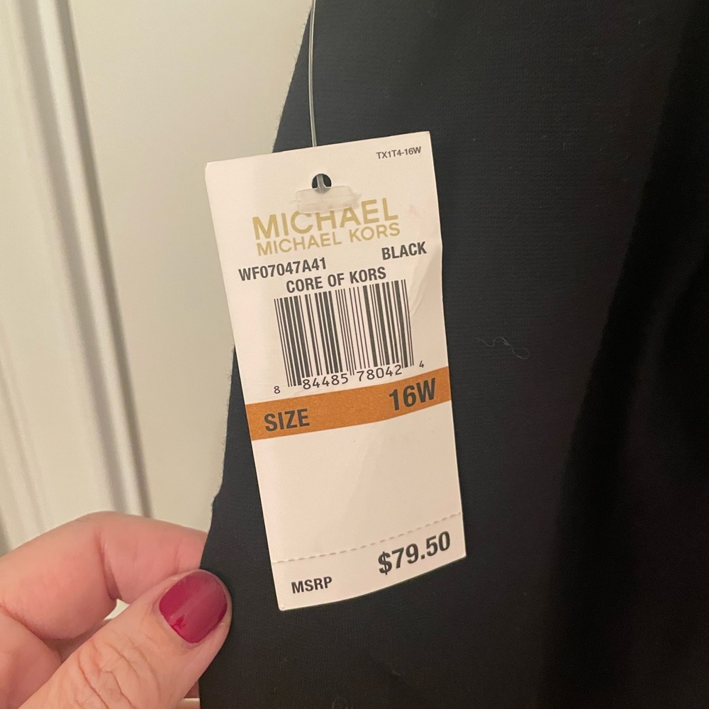Michael Kors Plus Size Ponte Knit Black Pencil Skirt - Picture 5 of 5